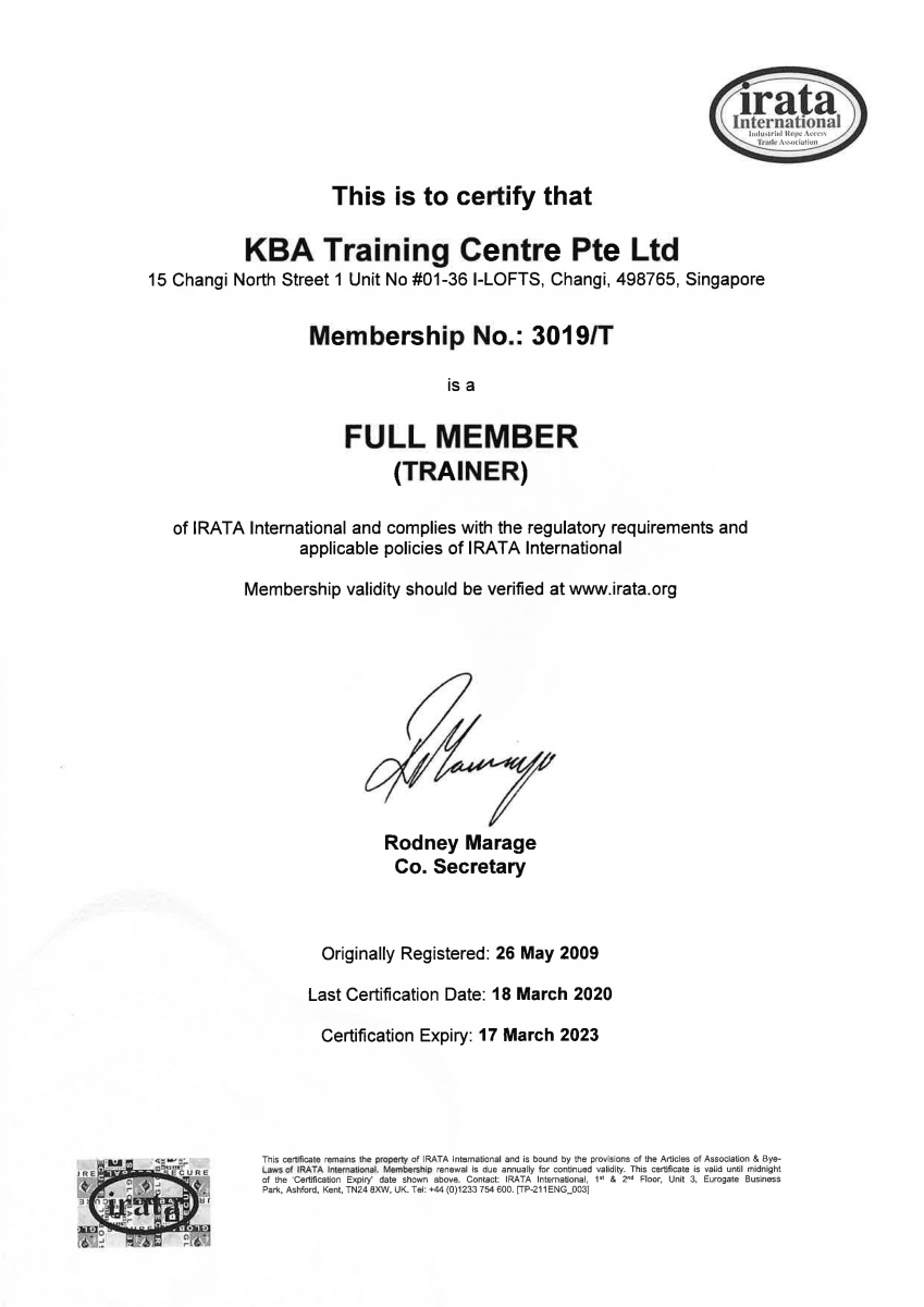Certification IRATA